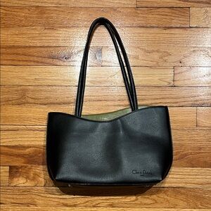 Cleo & Patek Paris Genuine Leather Black & Apple Green Wavy Leather Shoulder Bag